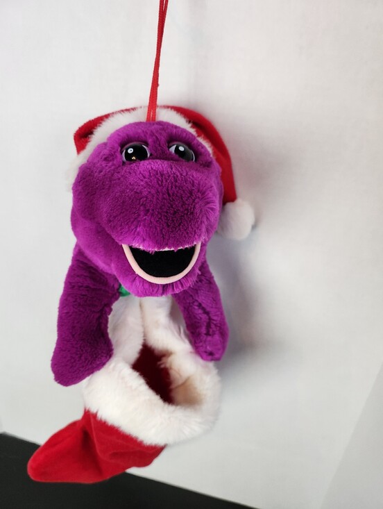 Barney Other - Vintage Plush Barney Christmas Stocking 90s